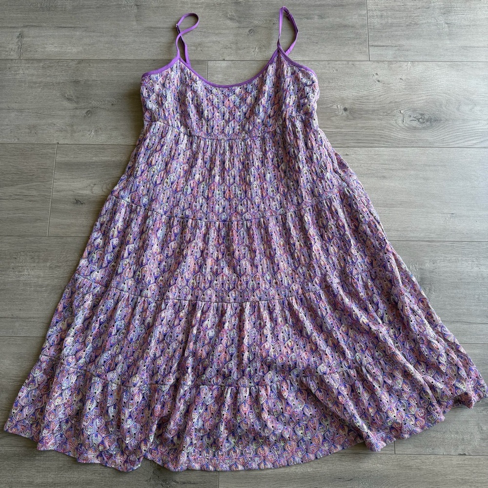 Trina Turk Serpentine Mulit-Color Crochet Lace Tank Fortuna Dress - size 8